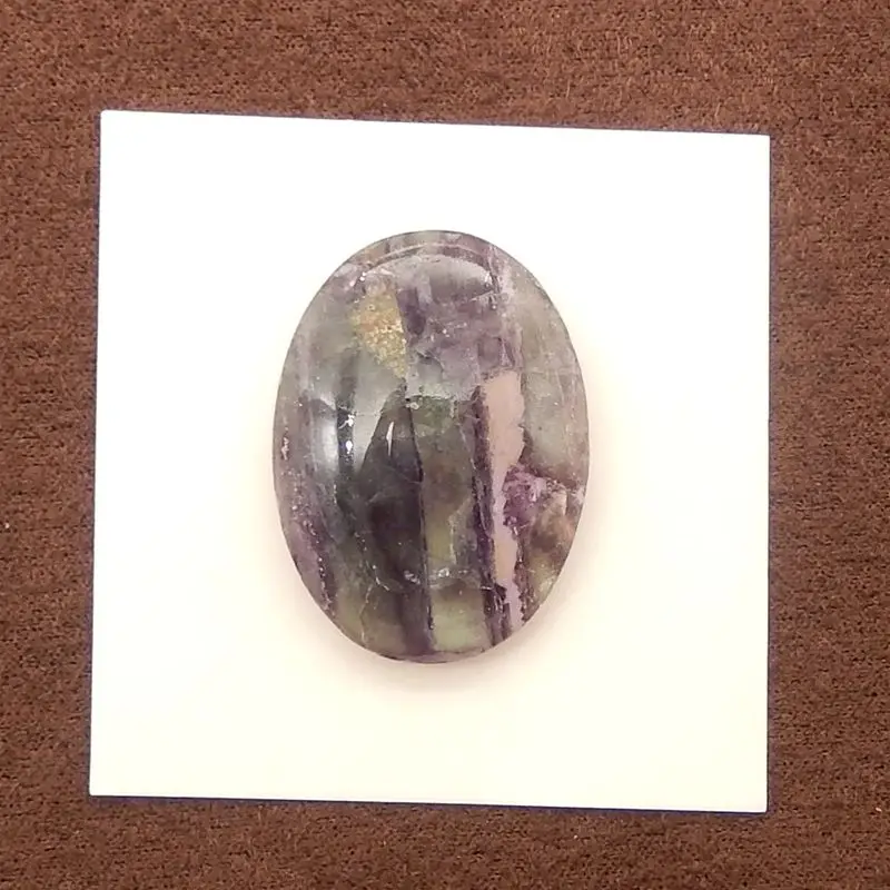 

Натуральный Радужный флюорит, овальный кабошон, полированный фиолетово-зеленый драгоценный камень для изготовления ювелирных изделий