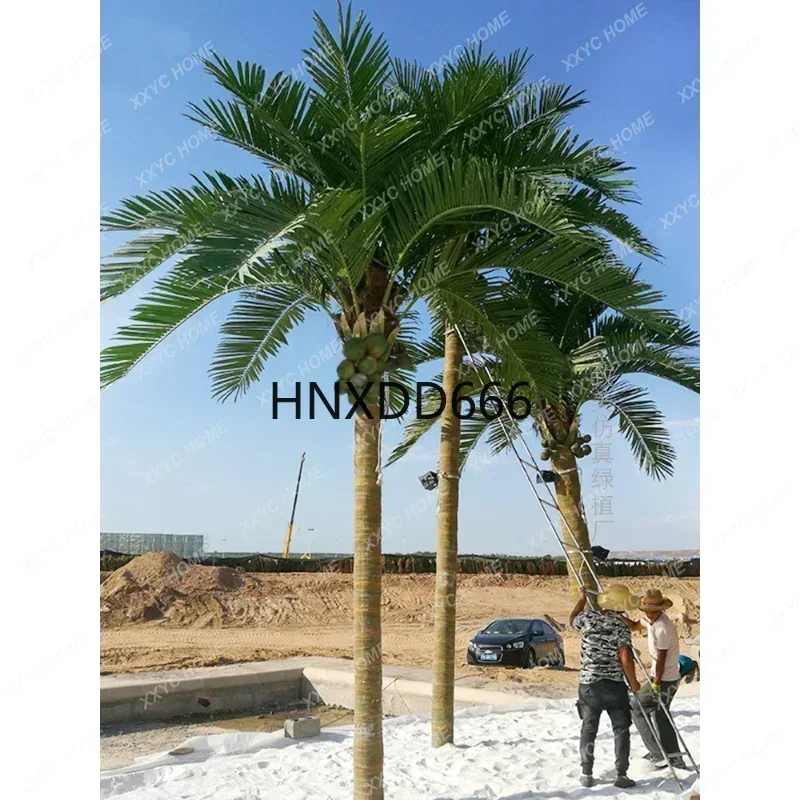 Imitation Coconut Tree Large Artificial Landscape Tree Tropical Green Plant Decoration Fake Coconut Leaves Outdoor Fake Trees