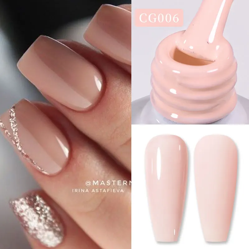 BORN PRETTY Jelly Nude Gel-Nagellack, 10 ml, hellrosa, pfirsichfarben, durchscheinende Farbe, UV-Lichtheilung, Gel-Lack, Nagelkunst, DIY zu Hause