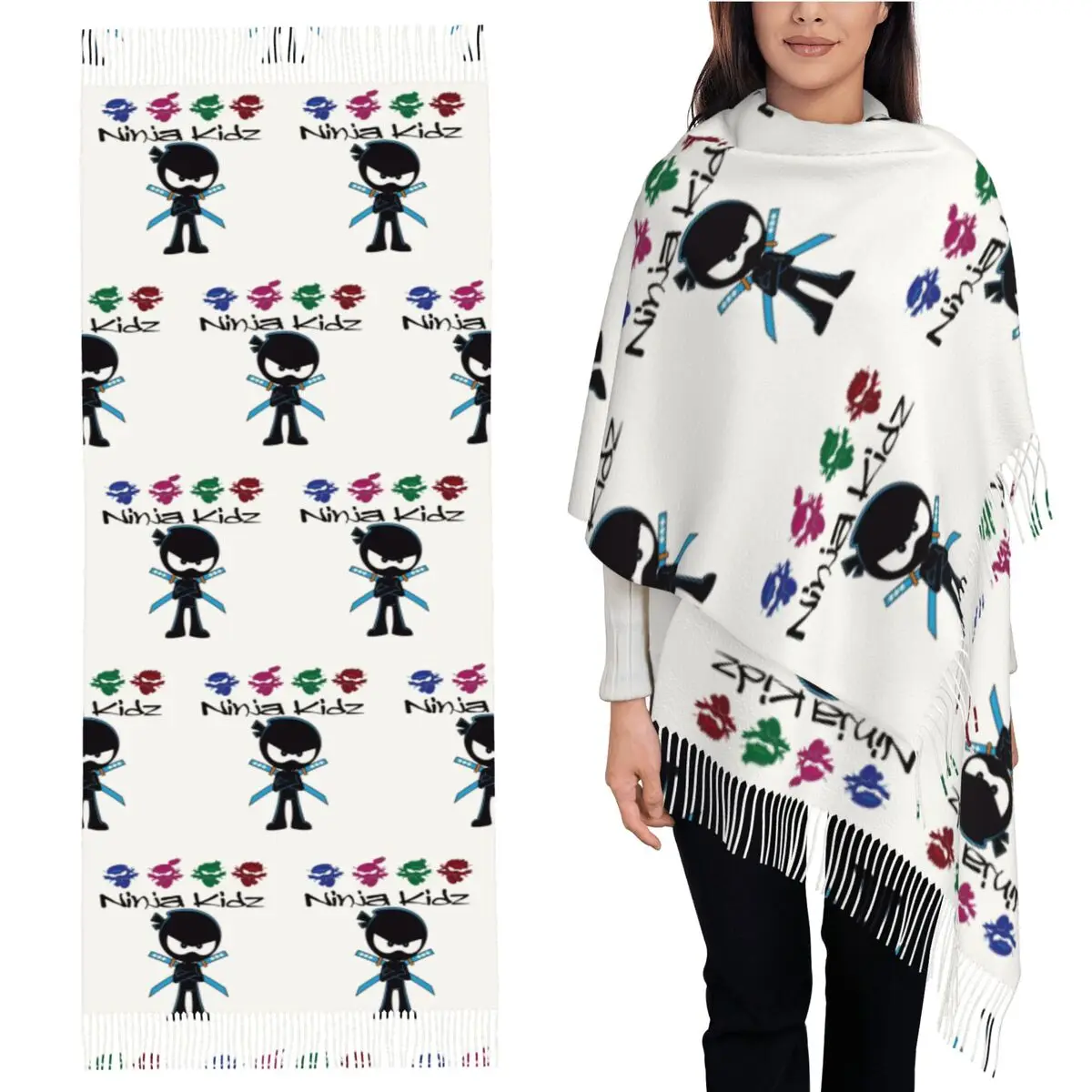 

Ninja Kidz Scarf Tassel Scarves Women Soft Warm Shawls and Wraps Large Fall Winter Shawl Wrap