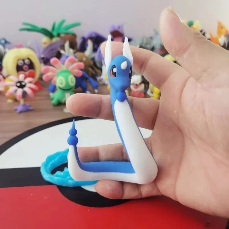 New Hot Pokemon Dragonair Figures Proportion World 1:20 Diy 3d Printing Kawaii Cartoon Character Model Kid Xmas Gifts Cute Toys