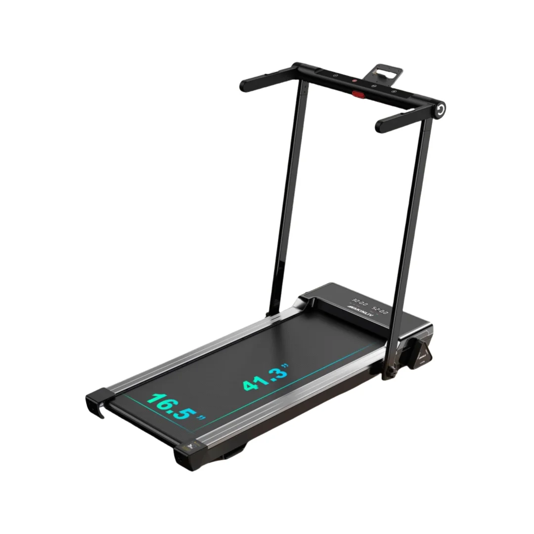 Foldable Desk Treadmill,3‑Level Manual Incline,LED Display Remote Control for Home Office Cardio