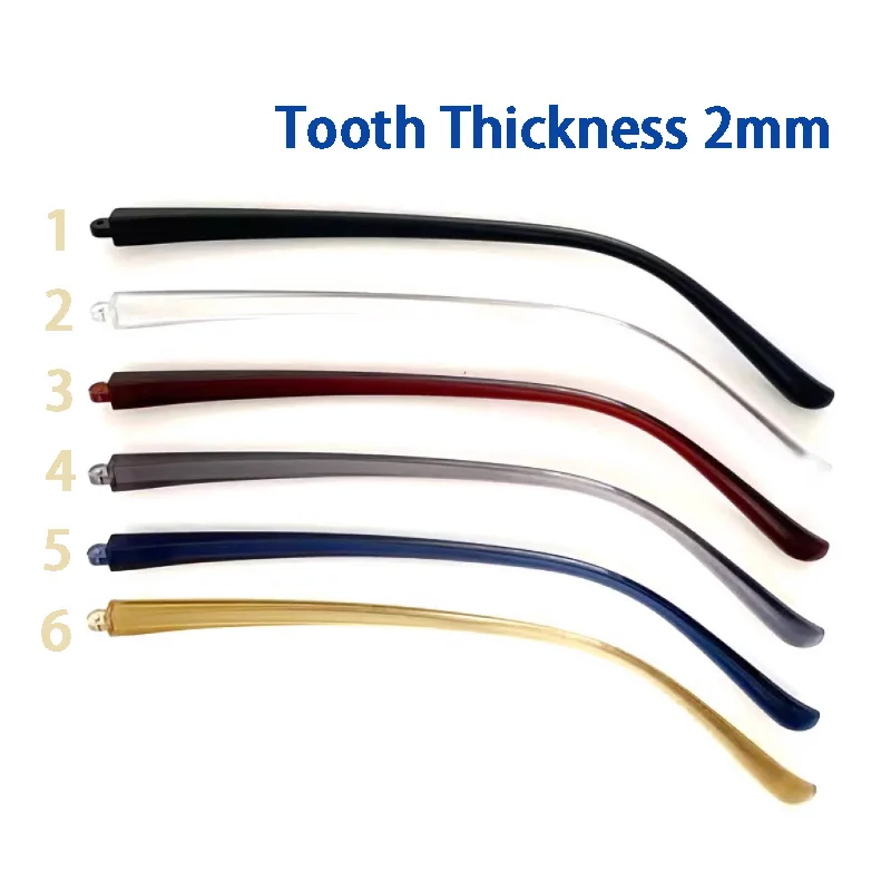 1 Pair Straight Teeth Glasses Arm Universal TR90 Tooth Thickness 2mm Eyeglasses Frame Replacement Repair Eyewear Accessories