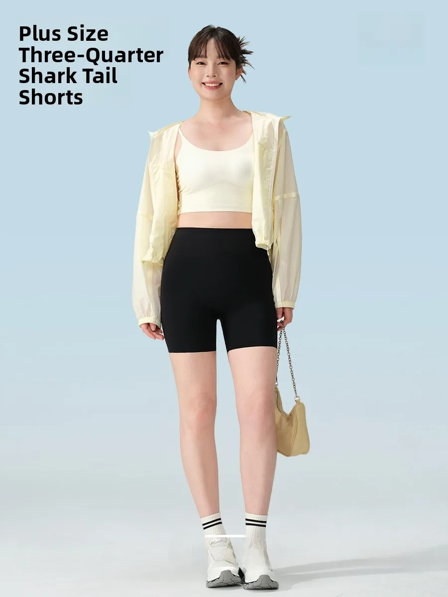 アイスシルクヨガパンツ、肌に密着するクォーター丈薄手サマーフィットパンツ、女性用ハイウエストボトムス