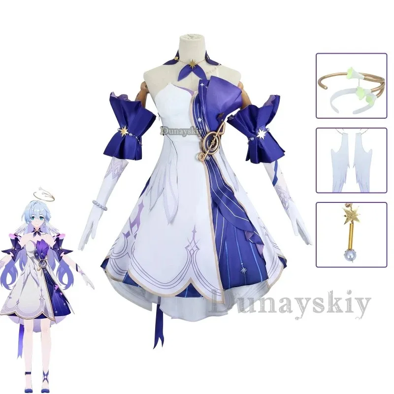 ชุดคอสเพลย์ตัวละครโรบิน เพนาโคนี นักร้อง จากอนิเมะเกม Honkai: Star Rail ปี 2025 พร้อมวิกผม ชุดยูนิฟอร์ม สำหรับงานปาร์ตี้ฮาโลวีน ชุดเดรสผู้หญิง