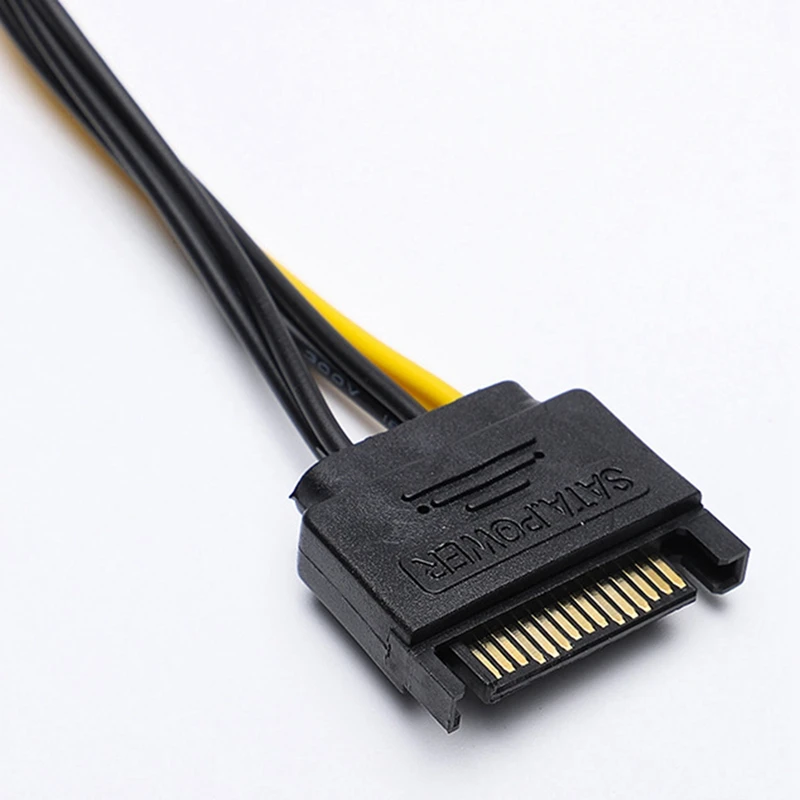 10 قطعة 15Pin SATA إلى 6Pin مهائي كابلات موصل 6P PCI-E اكسبرس محول الرسومات بطاقة الفيديو محول كابل
