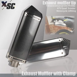 Motorcycle 38mm Exhaust Muffler Refires Carbon Fiber Quiet Exhaust Pipe Silencedr Back-end Universa 125cc-160cc Dirt Pit Bike