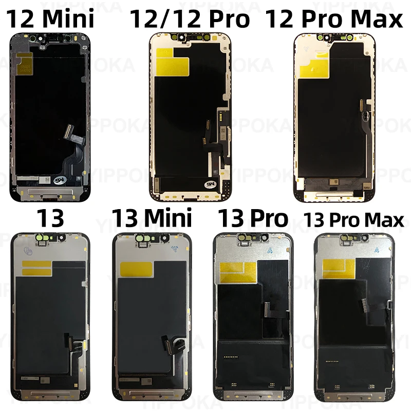 شاشة AAA + OLED لهاتف iPhone XS 11 Pro LCD ثلاثية الأبعاد تعمل باللمس محول الأرقام لهاتف iPhone 12 Pro Max شاشة 13 Mini 14 Plus 16 Pro Max LCD