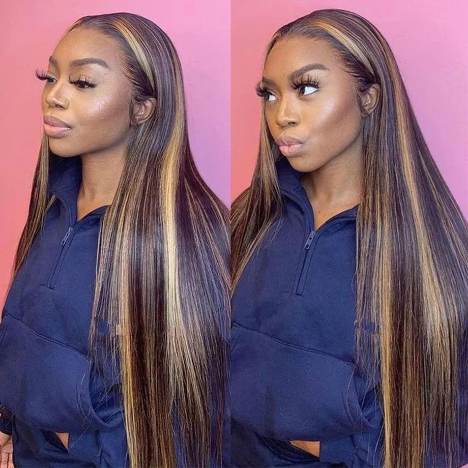 

Straight Hightlight Lace Frontal Wigs Human Hair