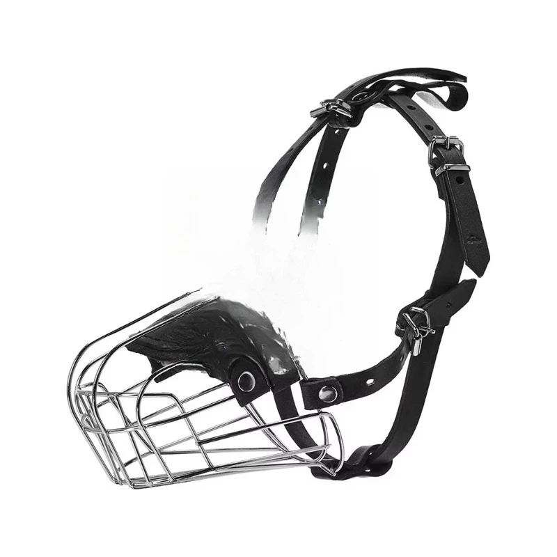 Anti-Bite Wire Basket Dog Muzzle Dog Muzzle Cover Anti-Bark and Bite Adjustable Cage Muzzle