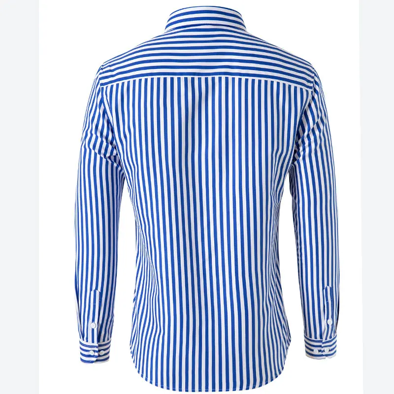 Men\'s shirt spring and summer thin long sleeve without ironing stripe high quality business casual slim-fit new model