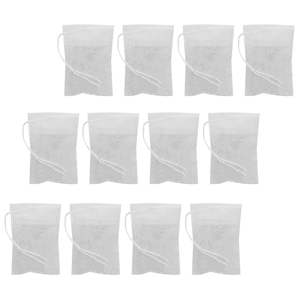

100Pcs Disposable Tea Bags with Drawstring Nylon Filter for Coffee Herbal Powder DIY Scented Tea Infusers Bulk
