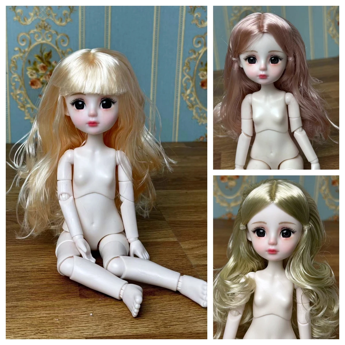 Fashion Cute 30cm Princess Doll Head Exquisite Makeup 1/6 BJD Doll Girl Birthday Gift Toys