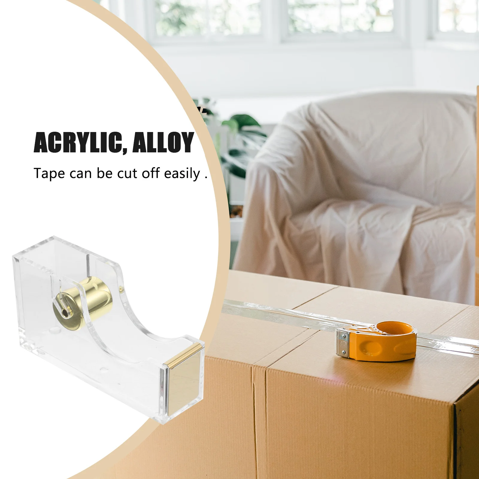 

Tape Acrylic Dispenser Compact Lightweight Portable Desktop Holder Office Supplies Cutting Tool Mount Sturdy Beautiful
