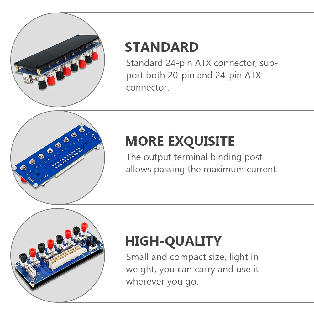 

Atx Power Board 20pin 24pin Output Terminal Adapter Transfer Board Power Supply Module Acrylic Base Plate LED Indicator Desktop