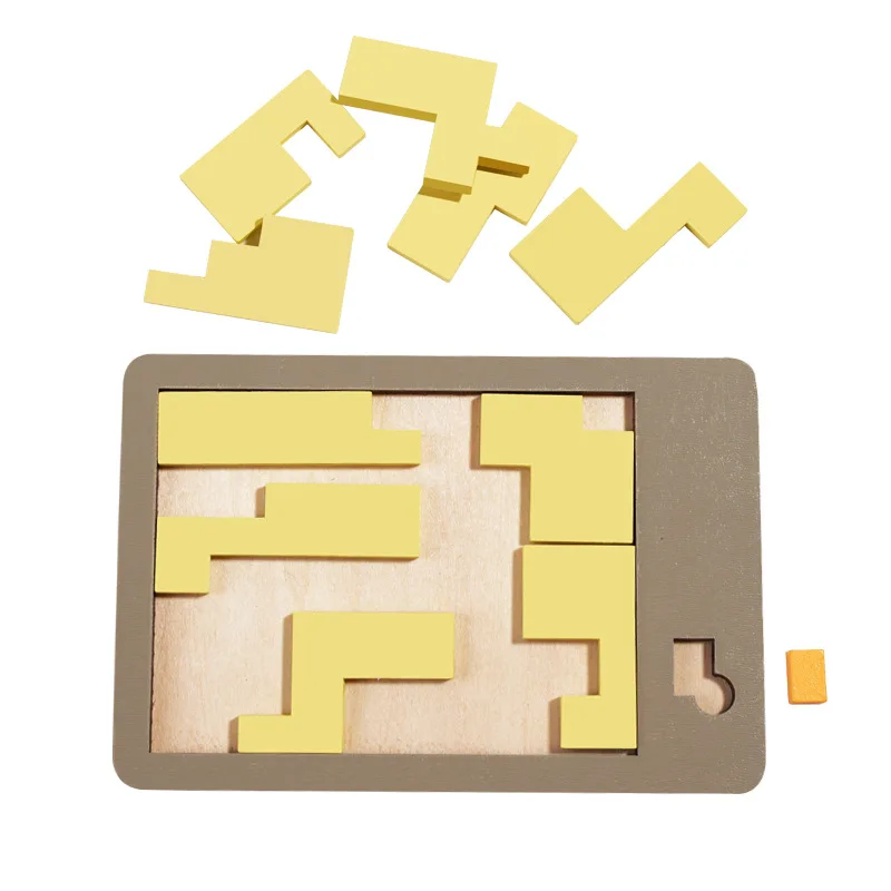 Wooden Geometric Puzzles Challenge Impossible Brain Burning Decompression IQ Mind Brain Teaser Jigsaw Puzzle for Adults Kids