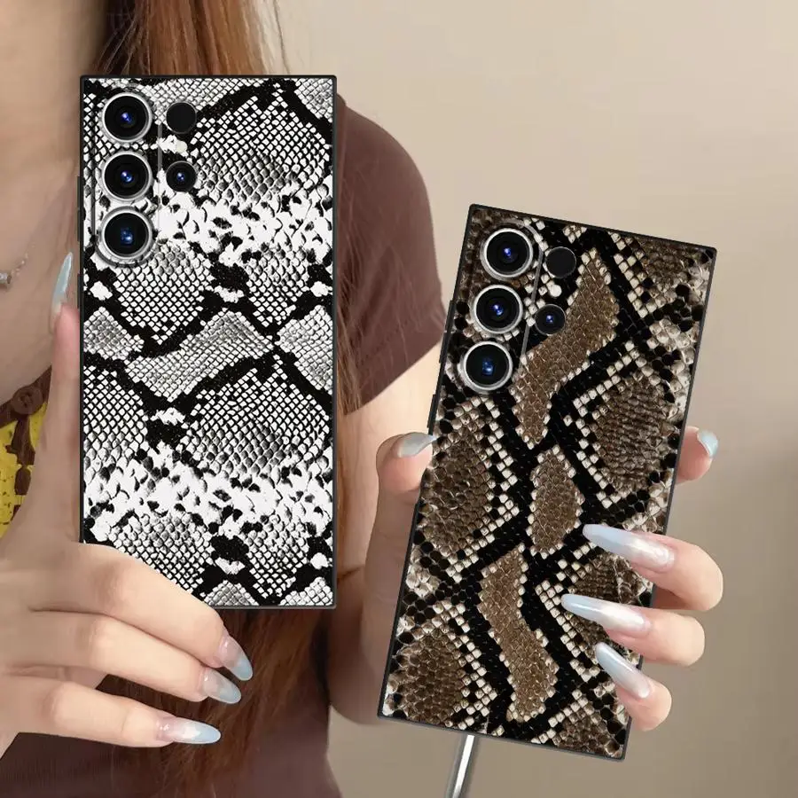 Snake Skin Pattern Funda Phone Cover Case for Samsung Galaxy S26 Ultra S24 Note 20 8 9 10 S10 S9 S21 FE S23 S25 Plus S20 Ultra view 3