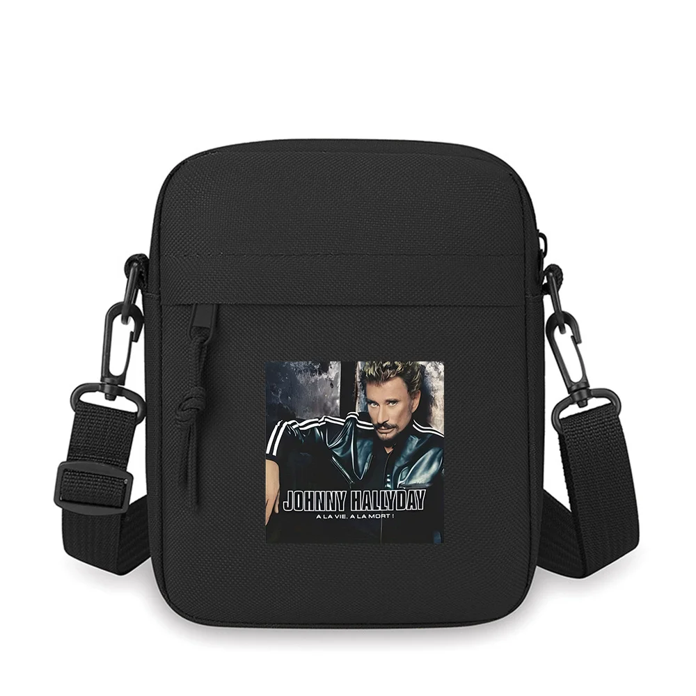 Johnny Hallyday,black jacket with stripes Men Crossbody Bag Single Shoulder Women Cartoon Anime Film Printing Design Unisex
