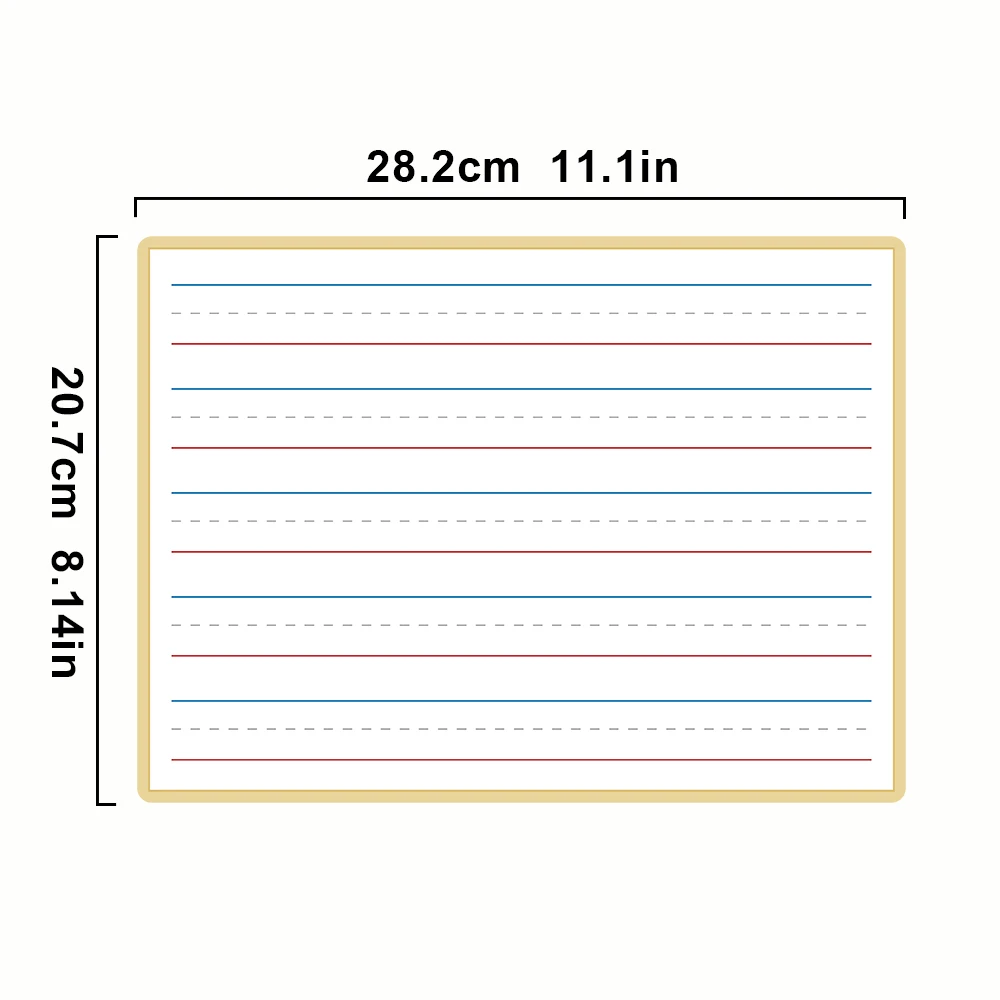 10Pcs Lines Ruled Alphabet English Words Writing Charts for Kids Students Homeschool Erasable Number Vocabulary Practice Sheets