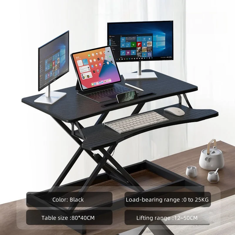 

Folding Table Desk Liftable Workstation Laptop Heightening Stand Practical Desktop Computer Lift Standing Workbench Office New