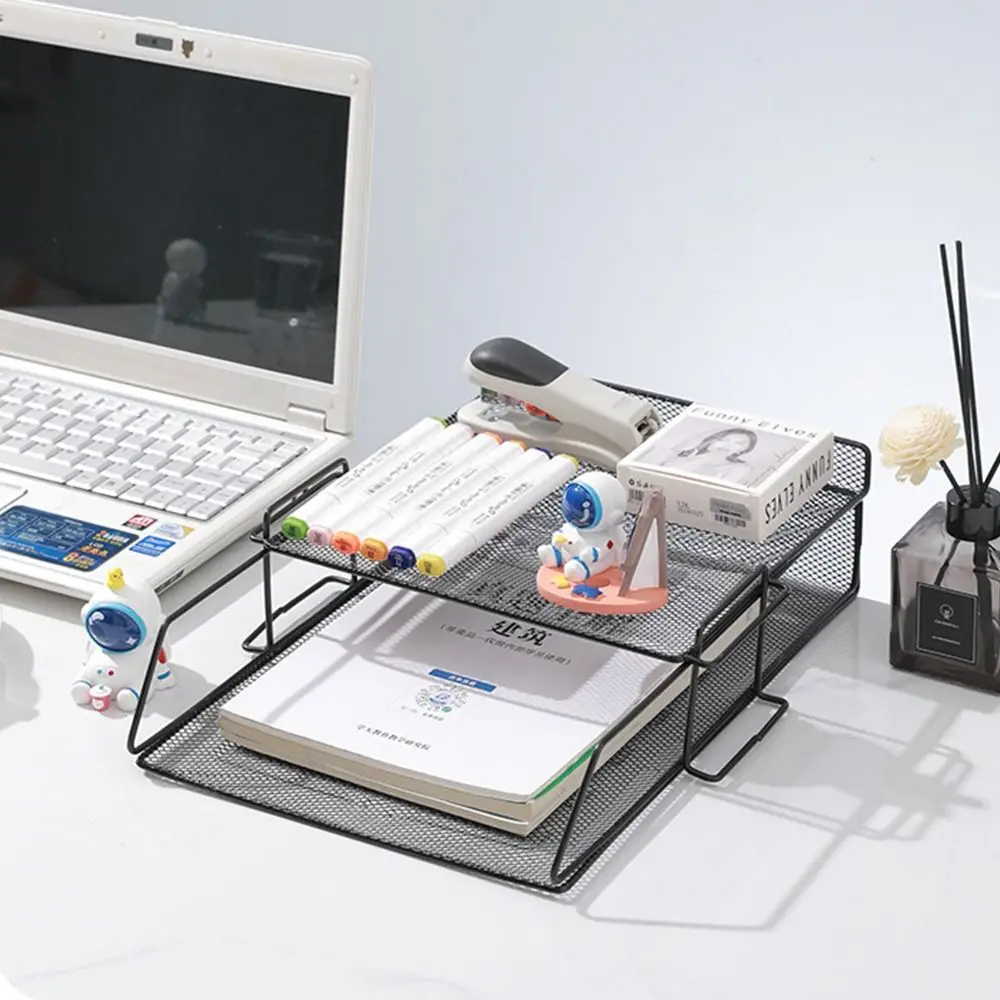 Fashion Desktop Organizer Stackable File Rack File Organizer Papers Rack A4 File Storage Tray Minimalism INS Style Magazine - Image 5