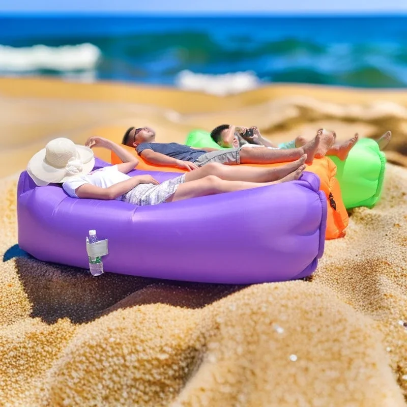 أريكة كسولة قابلة للنفخ، أريكة قابلة للنفخ للتخييم في الهواء الطلق، محمولة للمياه والشاطئ والعشب والتخييم، سرير هوائي قابل للطي 2