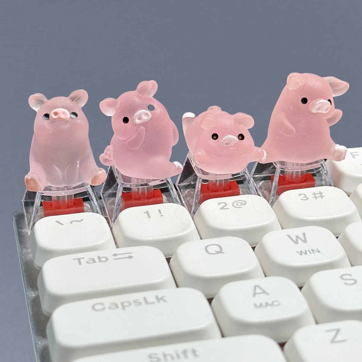

NEW Cute Cartoon Transparent Pink Pig Key Caps DIY Hand-Made Personalized Mechanical Keyboard Dedicated Keycaps