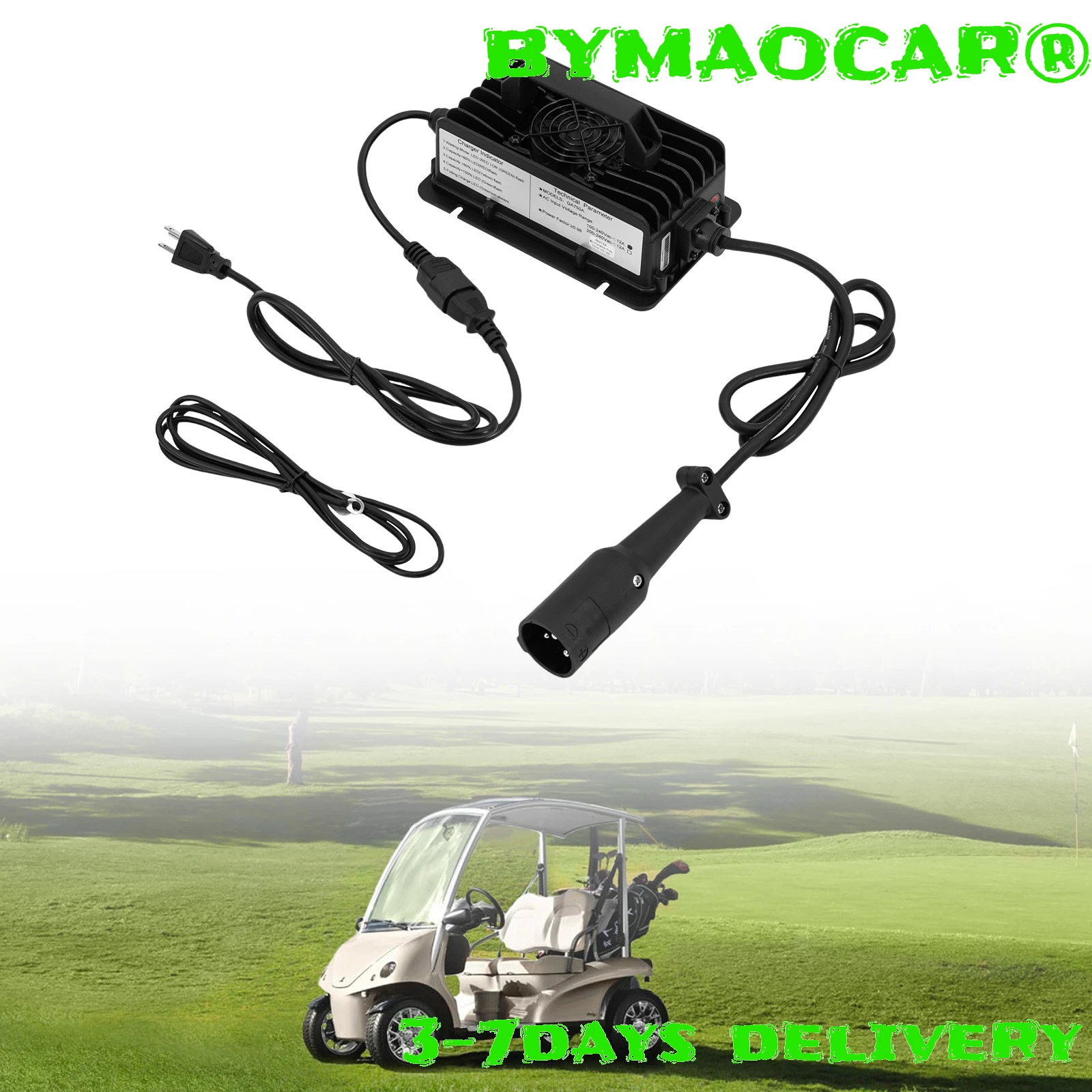 

Зарядное устройство для гольф-кара, 48 Вольт 15 Ампер, 750 Вт, 3-ступенчатая зарядка, прочный корпус из алюминиевого сплава для умного электрического гольф-кара