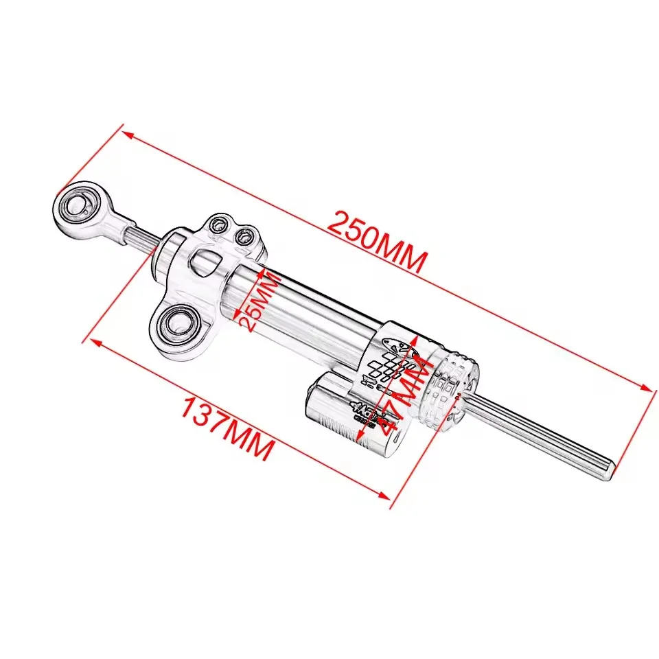 Universal DIMOTIV Matris Adjustable Steering Damper for Kawasaki Ninja 400 300 250 Honda CB650F Yamaha R1 YZF-R3 R25 Tracer view 6