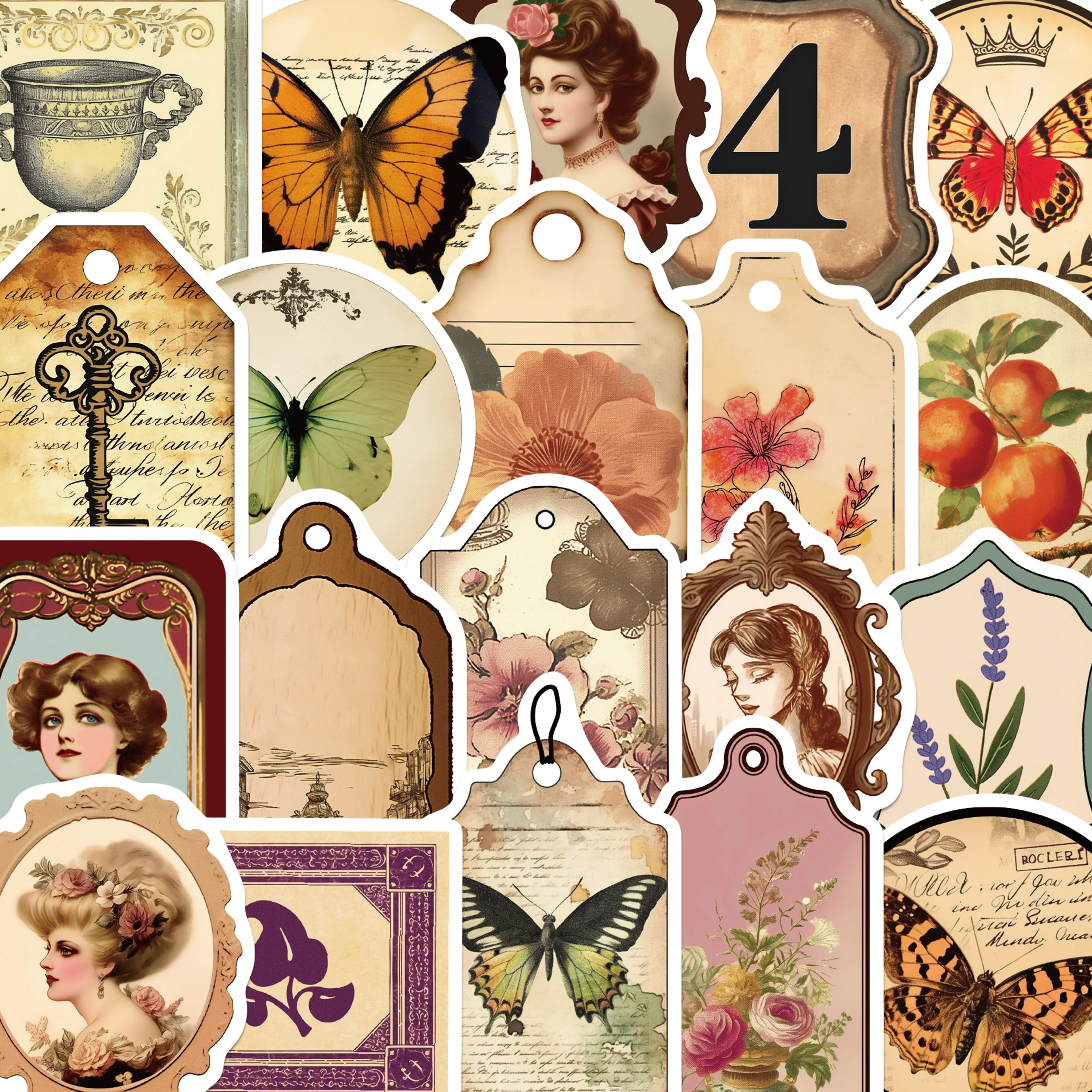 50pcs Faded Retro Sticker Fashion Aesthetic Decal For Guitar Skateboard Laptop Phone Luggage Bicycle Helmet Decoration Sticker