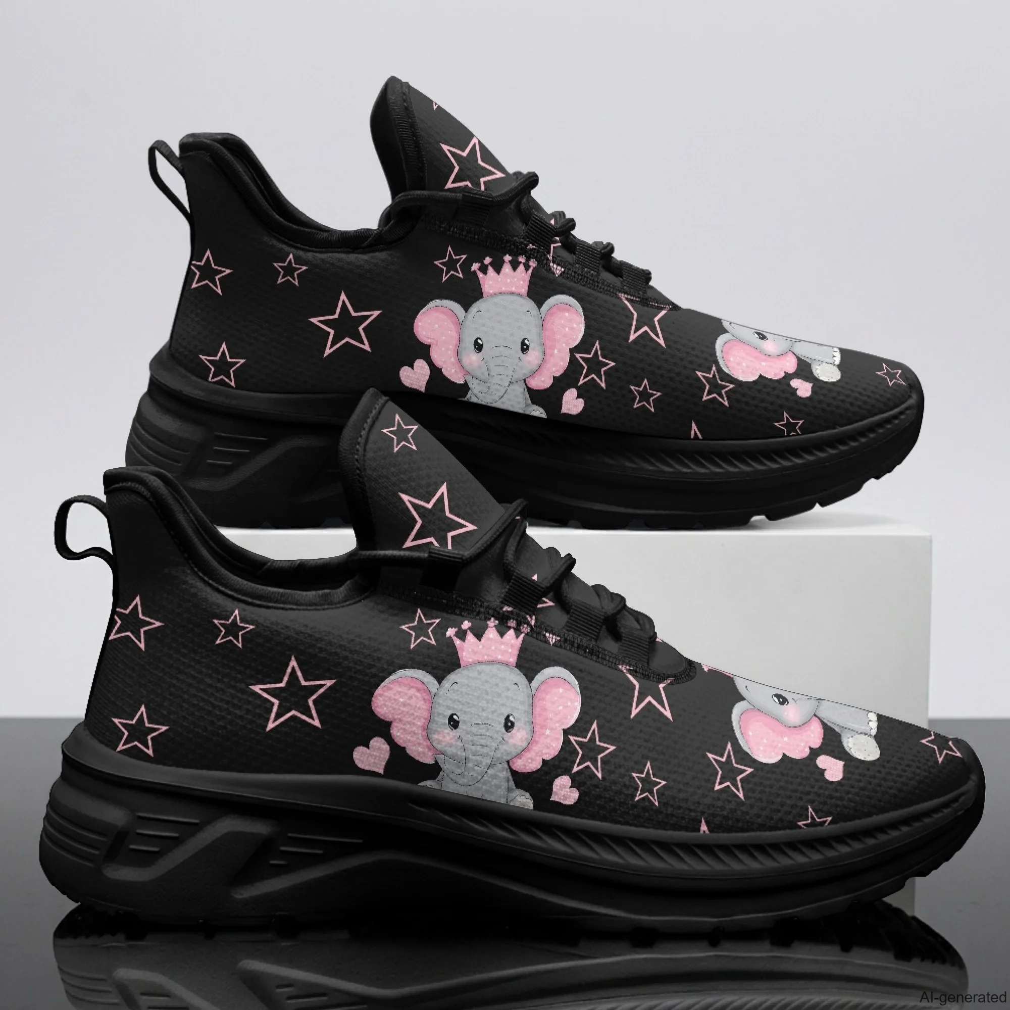 XIXIRIMIDO Womens Walking Shoes Cute Elephant Print Football Sneakers Mens Gym Sports Casual Fashion Shoes Trainers Shoes 35-48