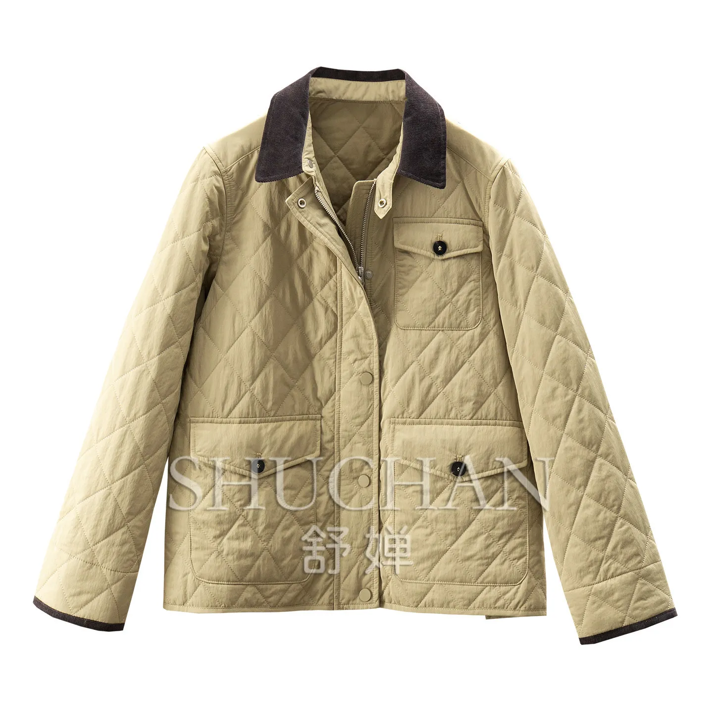 3M New Shirley Warm Velvets Jacket English  Corduroy Rhombus Quilted Cotton Jacket Women's 30X7
