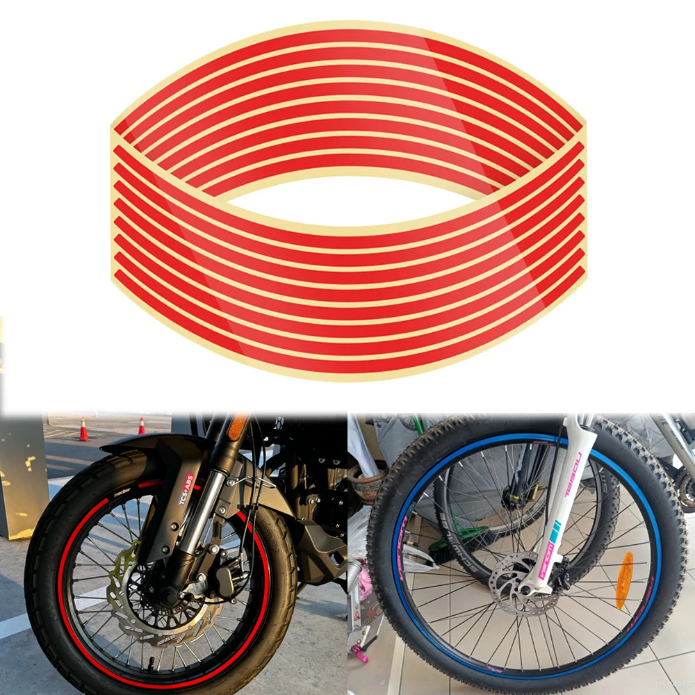 1set of 16pcs Wheel Sticker Reflective Rim Stripe Tape Bike Motorcycle Stickers For Honda For Kawasaki Z750 Z800 For YAMAHA MT07