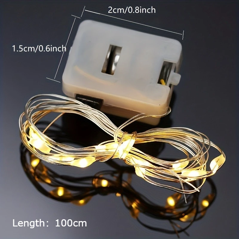 20/10 Packs Led Fairy Lights Battery Operated String Lights Waterproof Silver Wire 1m 3.28ft for DIY Party Bedroom Christmas