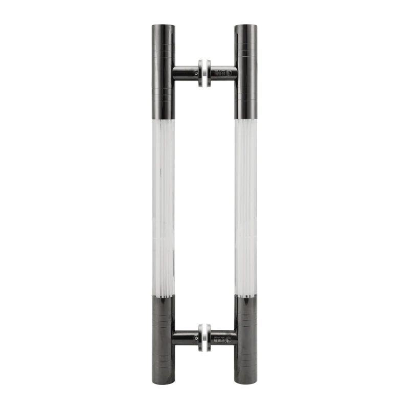 

Stainless steel crystal glass door handle rose gold black titanium KTV shopping mall wooden door acrylic handle is easy to buy