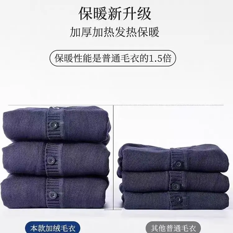 Nurse Sweater Jacket Cardigan Knitted Sweater Doctor's Outer Overalls Navy Blue Velvet Thickened Coat