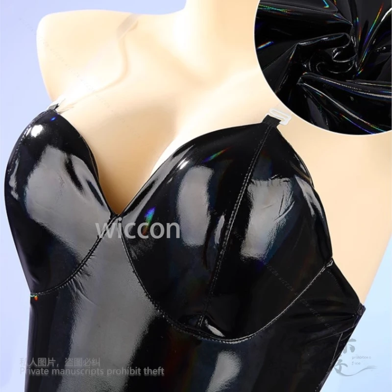 أزياء أنيمي Nijisanji Hoshirube Sho التأثيرية للفتيات Hoshirube Sho لعب الأدوار بدلة جلدية مثيرة على شكل أرنب لحفلات الهالوين مخصصة