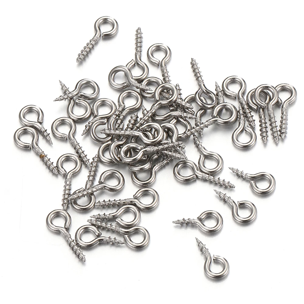 50 Stück/100 Stück kleine kleine Augennadeln aus Edelstahl, Nietstifte, Ösen, Schraube, goldfarben, Verschlüsse, Haken für DIY-Schmuckherstellung – Detail 9