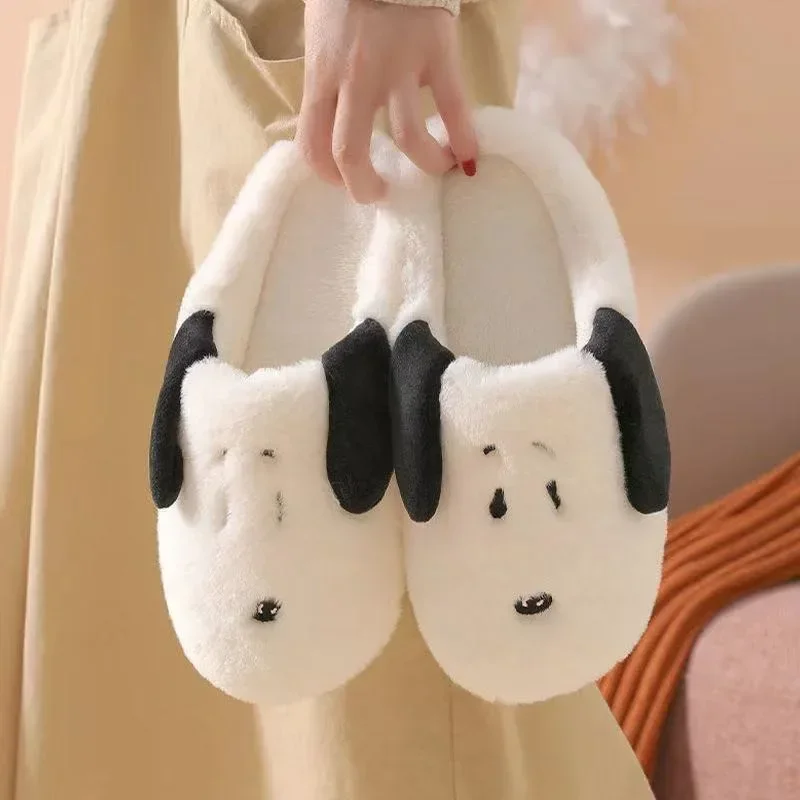 Snoopy Plush Slippers Kawaii Women Men Creativity Winter Warm Soft Fashion Flat Shoes Girls Home Indoor Cartoon Cute Slippers