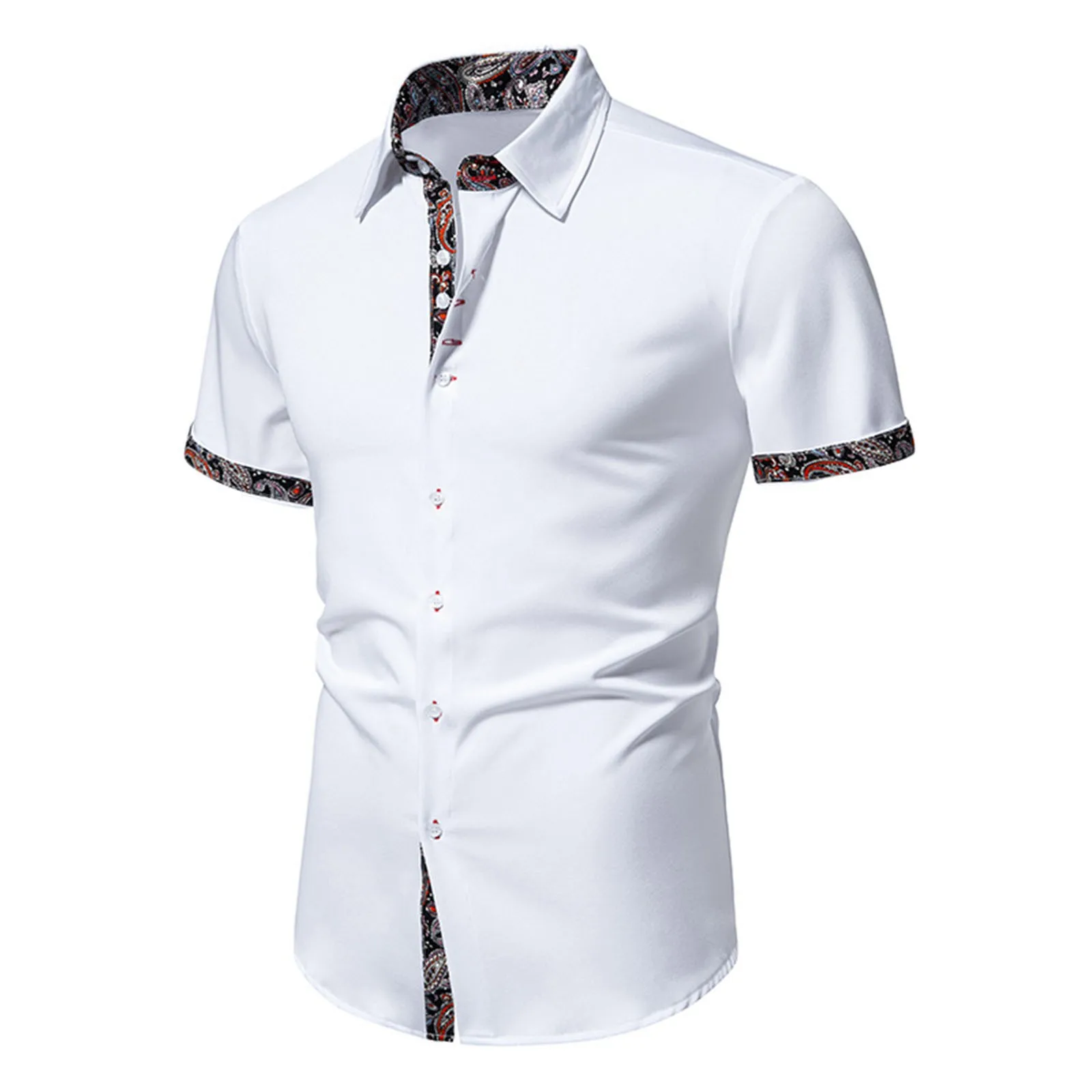 Slim Casual Paisley Print Shirt for Men