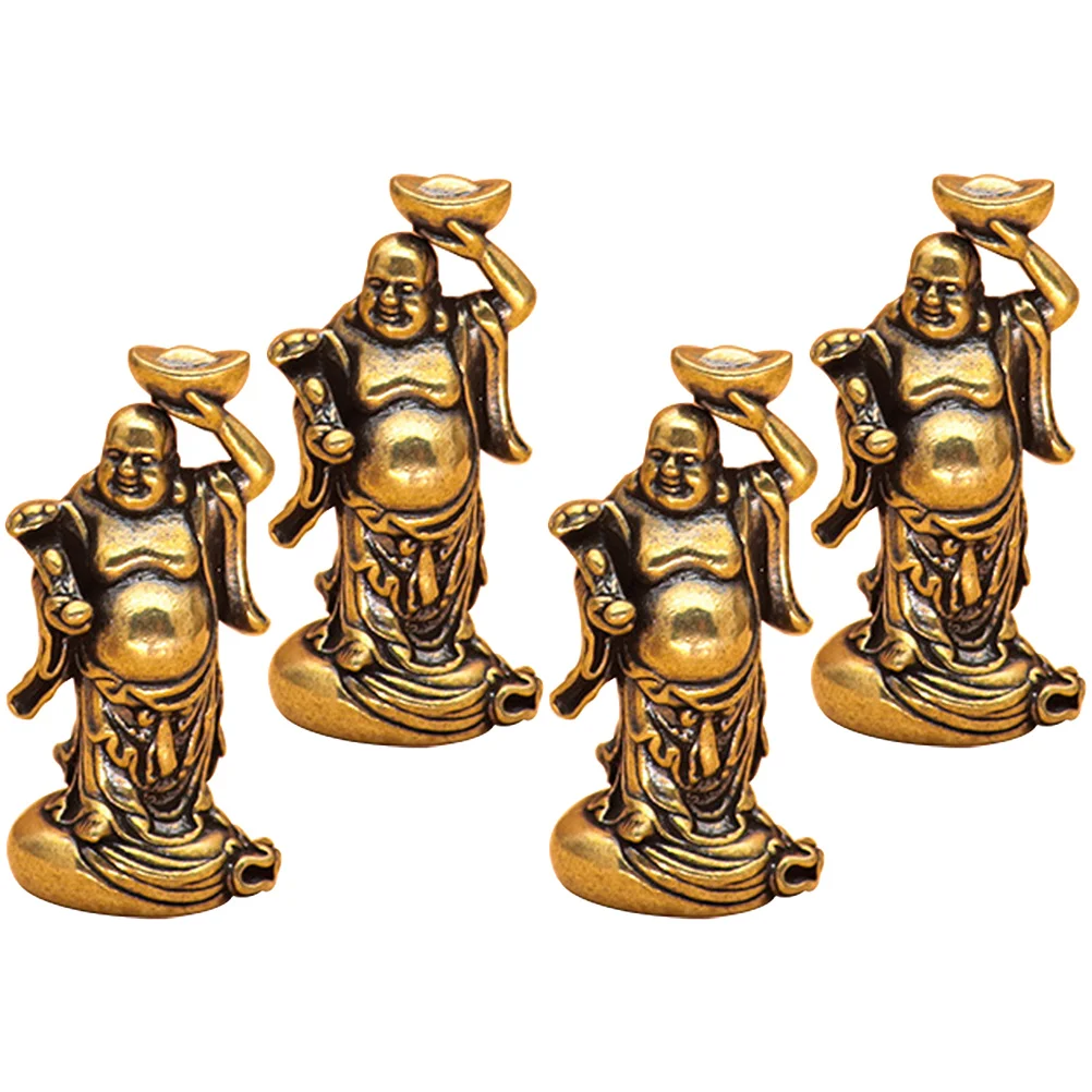 

4pcs Brass Buddha Statue Ornament Small Charms Creative Pendant Decorative Diy Hanging Pendants Delicate Vintage Style Office
