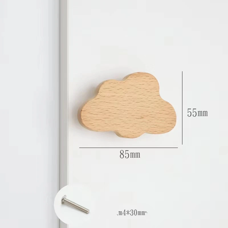 Wooden Heart Shape Knobs Pulls Drawer Knobs Handles Wood Nursery Moon Star Wall Cabinet Pull
