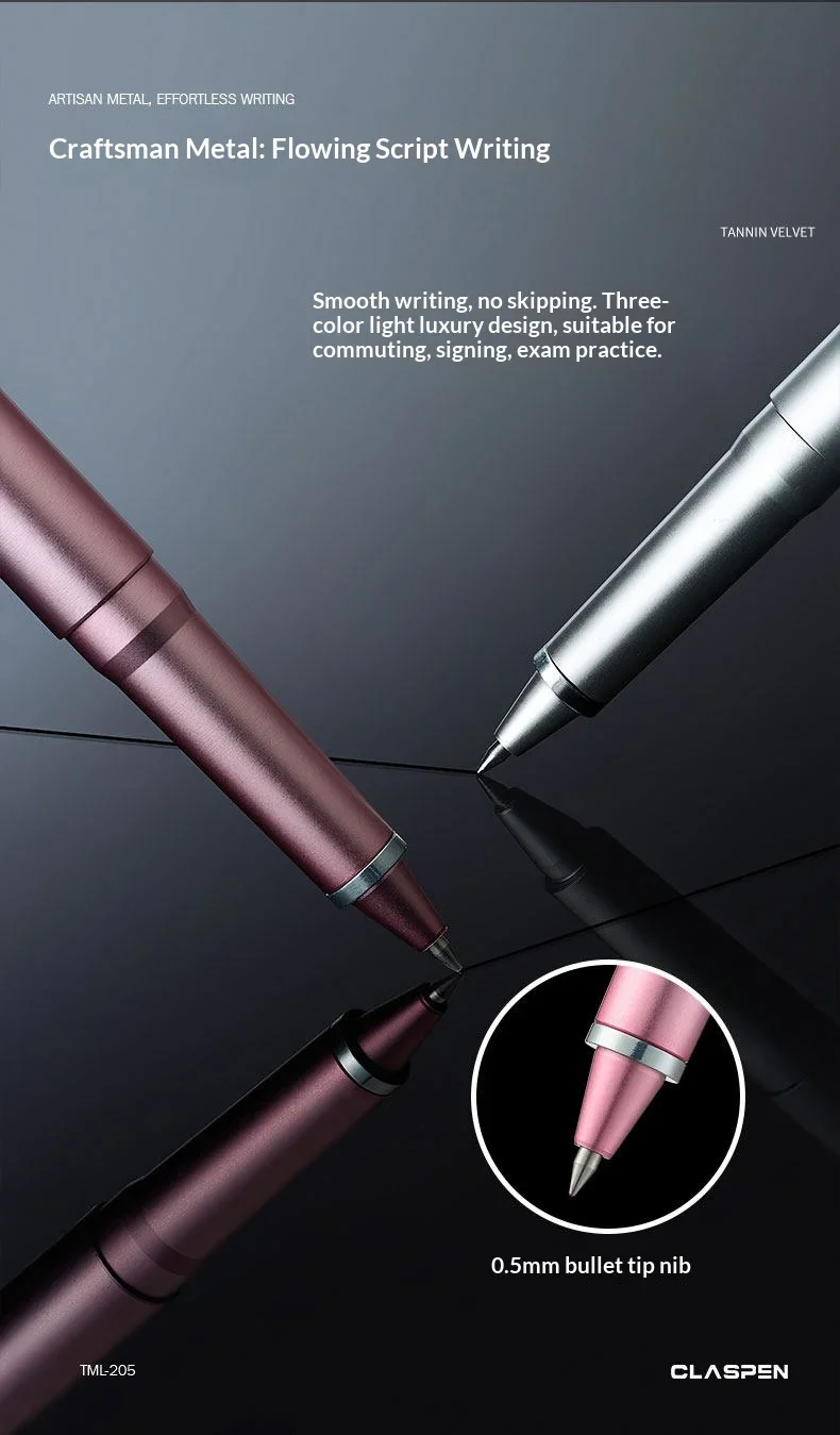 TANOOCI Modischer Metall-Kugelschreiber mit Sicherheitsclip, Kompaktem, Starkem Magnetverschluss, 0,5mm Importierter Tinte, Rutschfrei, für Büro, Reisen und den täglichen Gebrauch – Detail 12