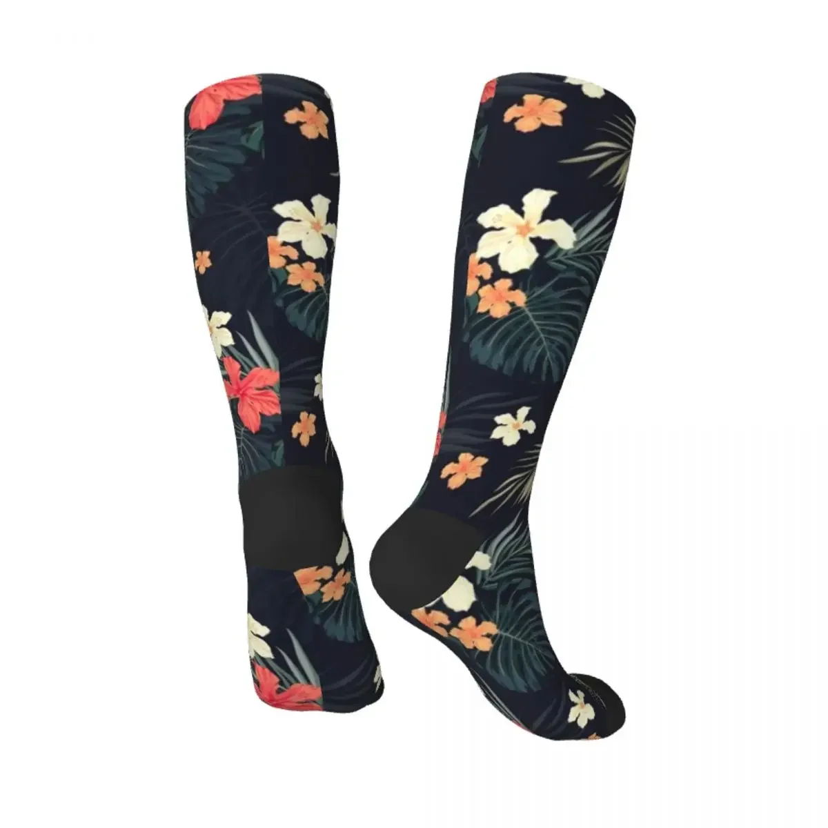 Dark tropical flowers Socks new year . Woman Socks Men's