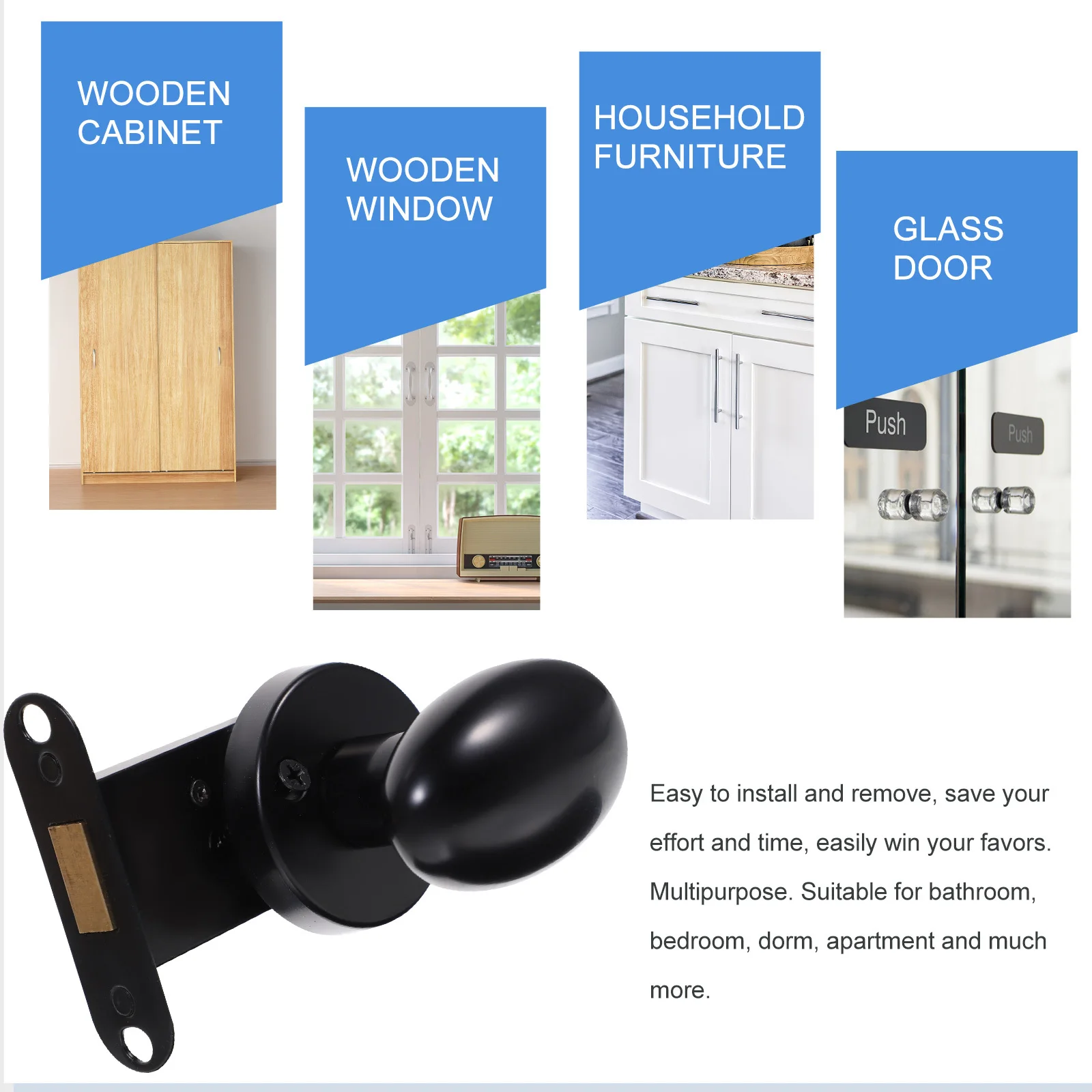 

1 Set Hidden Door Lock Stainless Steel Single Sided Deadbolt Smooth Quiet Operation For Bedroom Bathroom Balcony Door Accessory