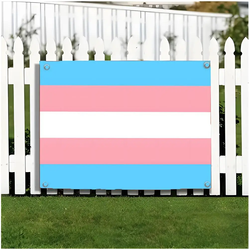 Transgender Pride Flags Edgeless four-ring hanging decor indoor outdoor compatible easy for hanging display