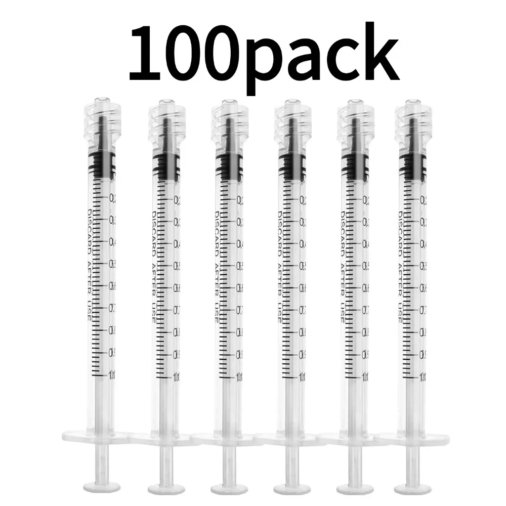 1mL Luer Lock Syringe (No Needle) | 100/50/20 Pack Sterile & Individually Wrapped Professional, Industrial & Personal Use