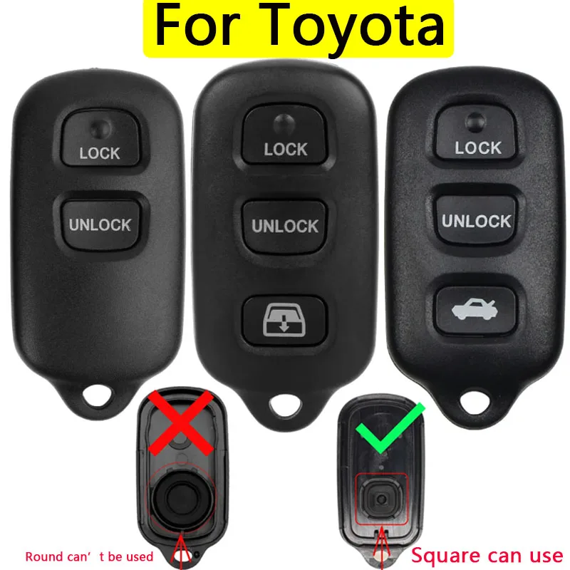 Keyless Remote Key Case Car Key Shell per Toyota 4runner Camry Corolla Prius R 1999-2009 4runner / 2001-2008 Sequoia 2/3 pulsanti