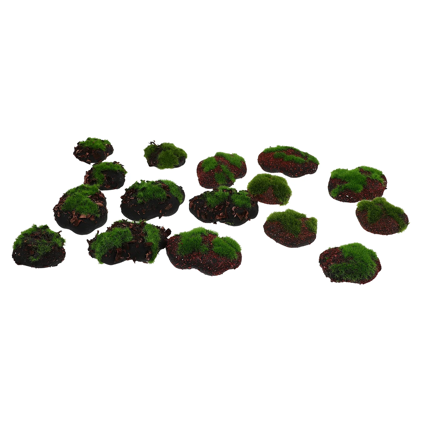 

16 Pcs Artificial Moss Stone Simulated Mossy Imitated Garden Ornament Fake Model Decor Sculpture Succulent Pot Prop