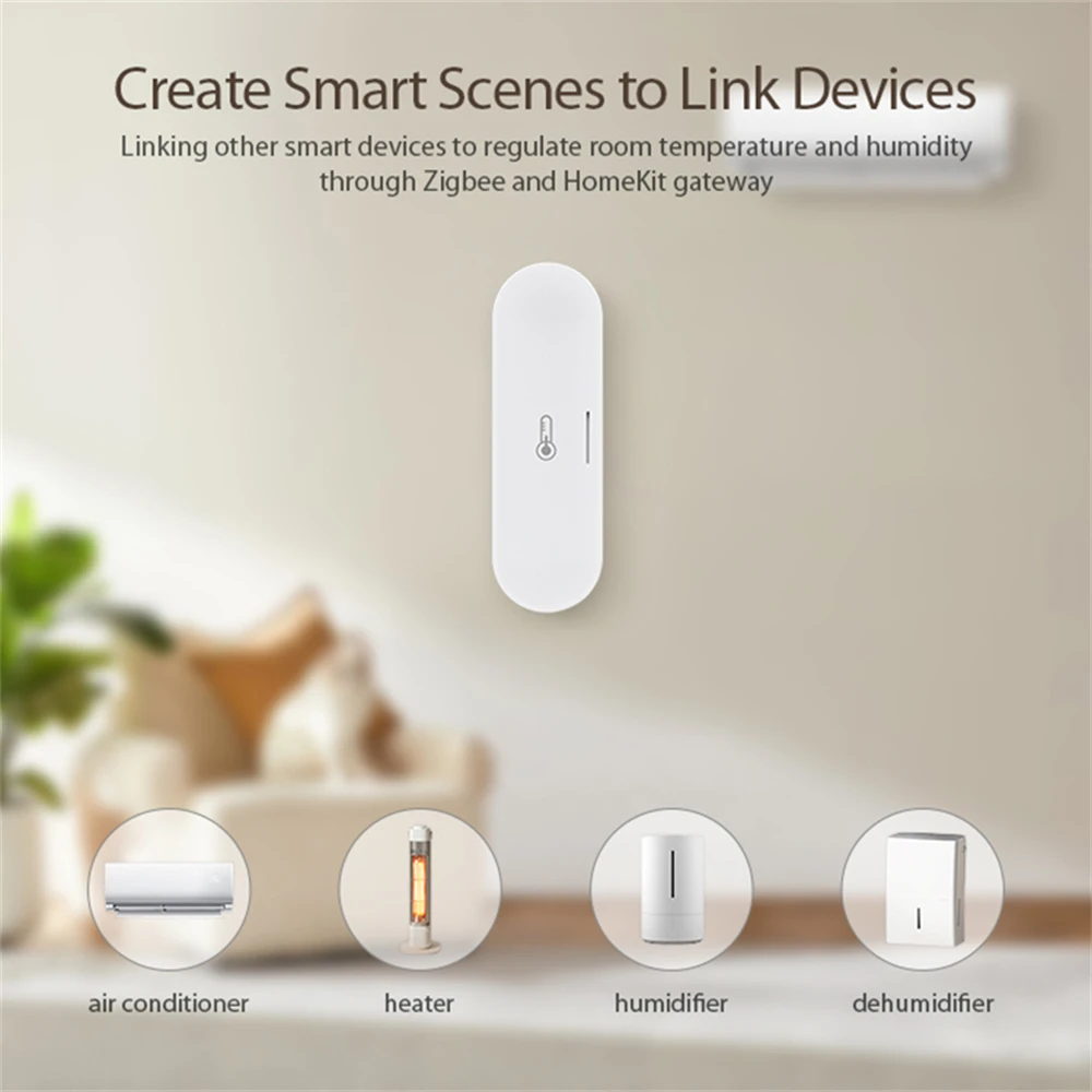 Xiaomi Tuya ZigBee Temperature Humidity Sensor Home Connected Thermometer Compatible With Smart Life Google Home Assistant